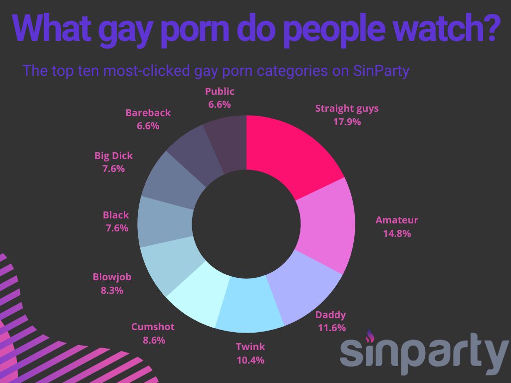 infographic showing sinparty most popular gay porn categories